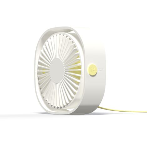 BEBUSINGOTO Mini-USB-Ventilator, tragbarer Ventilator, leiser Ventilator, Tischventilator mit 3 einstellbaren Geschwindigkeitsstufen, USB-betrieben, für Zuhause und Büro (Weiß)