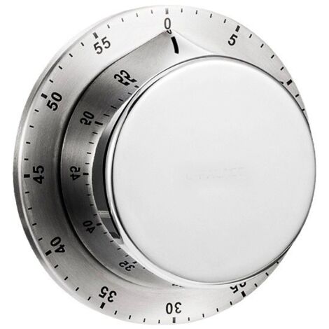 BEBUSINGOTO Minuterie de Cuisine, Échelle Claire d'Aspiration Magnétique Sonnerie Forte Alarme Mécanique Rotation du Noyau Intérieur Minuterie Mécanique Minuterie de Cuisson en Acier Inoxydable (Arge