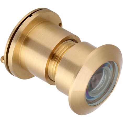 BEBUSINGOTO Mirilla de puerta con ángulo de visión amplio de 28 mm y cubierta de privacidad resistente, de cobre puro y vidrio óptico, accesorio antirrobo para puerta (dorado)