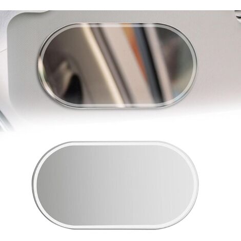 BEBUSINGOTO Miroir de Maquillage de Voiture,Miroir Pare Soleil Voiture,Miroir de Courtoisie de Pare-Soleil,Miroir Pare-Soleil en Acier Inoxydable,Miroir Maquillage pour Visière de Voiture,15cm8cm