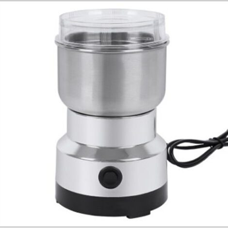 BEBUSINGOTO Molinillo de café eléctrico de 220 V, molinillo de alimentos de acero inoxidable y licuadora eléctrica para granos de café, semillas de lino, nueces, pimienta, especias y más.