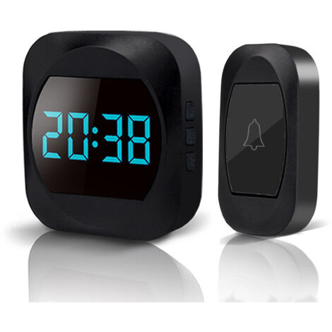 BEBUSINGOTO [No requiere pilas] Kit de timbre electrónico resistente al agua con 2 receptores enchufables, alcance de 200 m, 38 melodías a 4 niveles de volumen