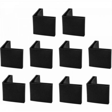 BEBUSINGOTO Noir 35mm x 35mm 10pcs Casquette Pieds Chaise Angle Fer Forme L Patin Meuble Table Embout Capouchon Cornière Protection Plastique