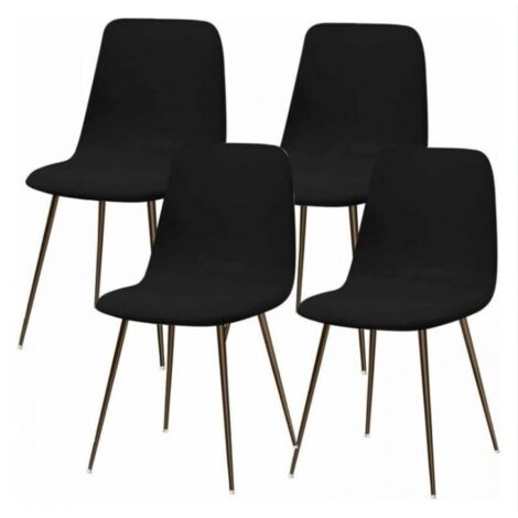 BEBUSINGOTO Noir Housse de Chaise Scandinave Extensible Lot de 4 Moderne Housse de Chaise de Salle à Manger Lavable Universel Couverture de Chaise de Cuisine Décor de Cuisine Maison