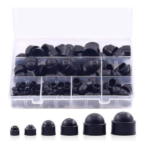 BEBUSINGOTO Nylon-Sechskantmuttern-Abdeckung, 160 Stück, Kunststoff-Schutzkappe, Set M4/M5/M6/M8/M10/12