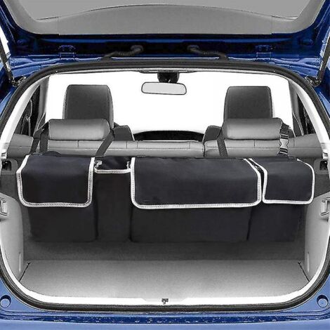 BEBUSINGOTO Organisateur de coffre de voiture, sac de rangement réglable à suspendre pour siège arrière, organisateurs de dossier de siège automobile Oxford multi-usages de grande capacité
