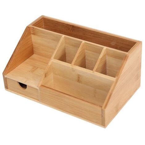 BEBUSINGOTO Organiseur De Bureau En Bois - Porte-stylo Avec Tiroir - Rangement Bureau Organisateur - Boite De Rangement Bureau - étagère De Bureau - Organisateur De Bureau Pour Bureau.