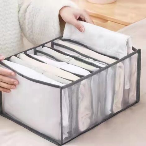 BEBUSINGOTO Organizador de ropa, caja con compartimentos, bolsa divisora, nueve compartimentos, apto para ropa, color negro