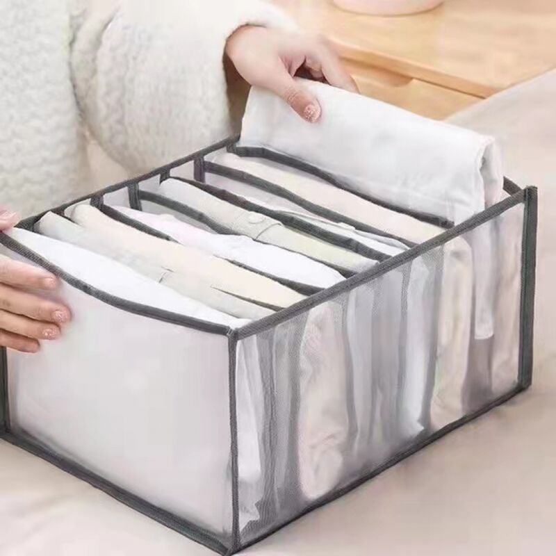 Image of Bebusingoto - Organizzatore per vestiti, scatola a scomparti, borsa divisoria per vestiti, nove scomparti, adatto per vestiti, nero