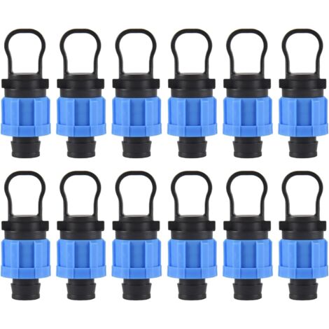 BEBUSINGOTO Packung mit 12 1/2"-Tropfbewässerungs-Endkappen - Universeller Anschluss - Kompatibel mit 16-17 mm Tropfstreifen