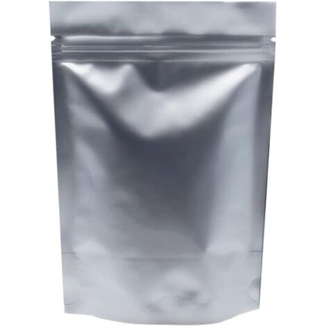 BEBUSINGOTO Packung mit 50 reinen Aluminiumbeuteln mit Reißverschluss, Zip-Verschluss, Zip-Lock, Heißsiegelung, geruchsdicht, 15 x 22 cm (5,9 x 8,6 Zoll)