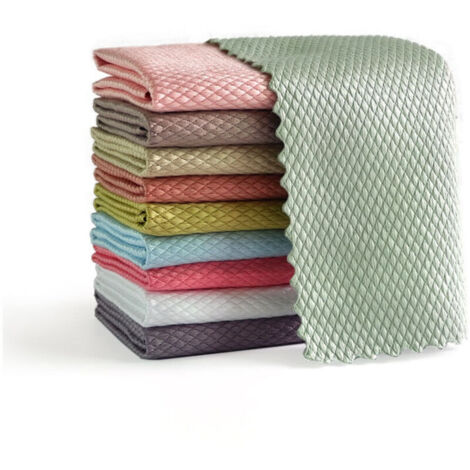 BEBUSINGOTO Paño mágico, paquete de 10 paños de limpieza de microfibra multifunción para cocina, coche, baño, hogar, oficina, multicolor, 30 x 40 cm