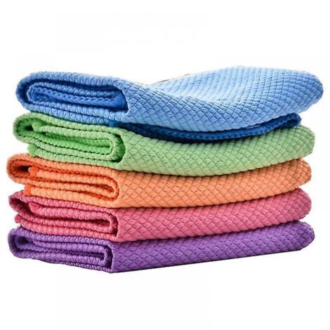BEBUSINGOTO Paños de microfibra superabsorbentes para limpieza de escamas de pescado (5 unidades) y reutilizables para limpiar vidrios.