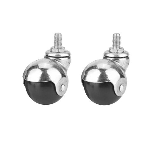 BEBUSINGOTO Paquet de 2 roulettes à billes, roue de 2 pouces, roulette pivotante pour chaise de bureau, robuste