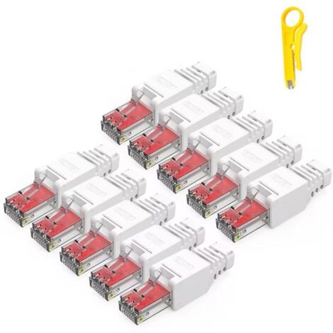 BEBUSINGOTO Paquete de 10 conectores RJ45 CAT 6 sin herramientas