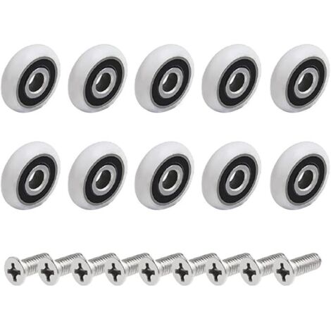 BEBUSINGOTO Paquete de 10 rodillos de repuesto para mampara de ducha (19 mm)