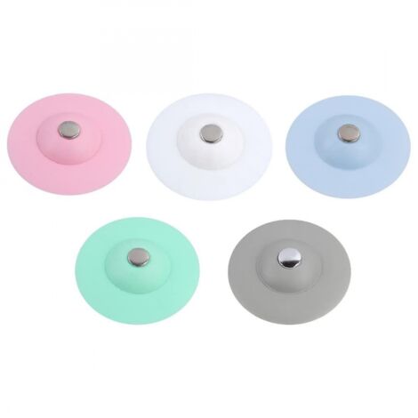 BEBUSINGOTO Paquete de 10 tapones de silicona para desagüe de fregadero con función de recogida de pelo, tapón de desagüe de ducha para lavadero, cocina y baño.