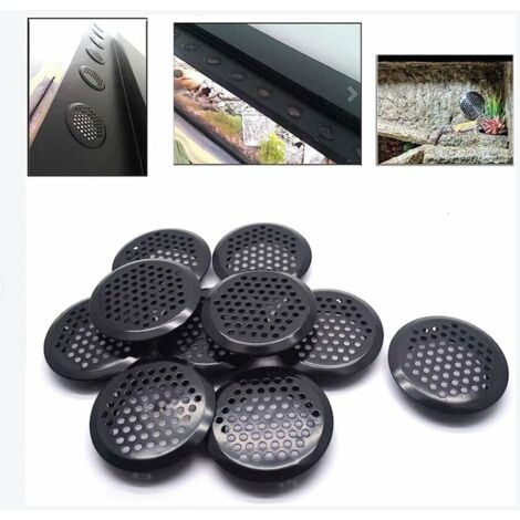 BEBUSINGOTO Paquete de 20 rejillas de ventilación redondas de acero inoxidable para RV/baño/cocina. etc. Negro 53 mm