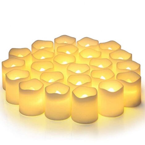 BEBUSINGOTO Paquete de 24 velas LED de té a pilas, duran 3 veces más, velas votivas sin llama