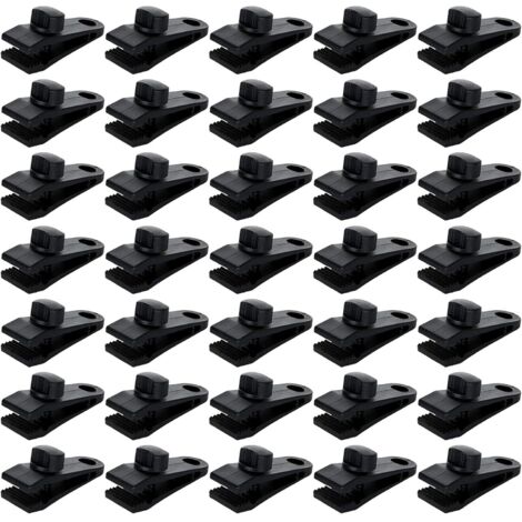 BEBUSINGOTO Paquete de 30 clips para lona de tienda de campaña, abrazadera de bloqueo para toldos, lonas de sombra para camping y lonas de piscina.