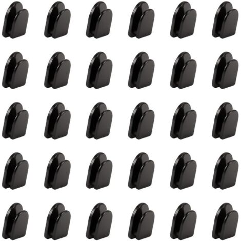 BEBUSINGOTO Paquete de 30 ganchos adhesivos invisibles negros - Ganchos de pared autoadhesivos para toallas, ropa y llaves de coche - Ideales para baño, cocina, dormitorio y garaje - Fáciles de insta