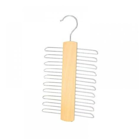 BEBUSINGOTO Percha de madera para corbatas y cinturones, perchero giratorio de madera (1 pieza)