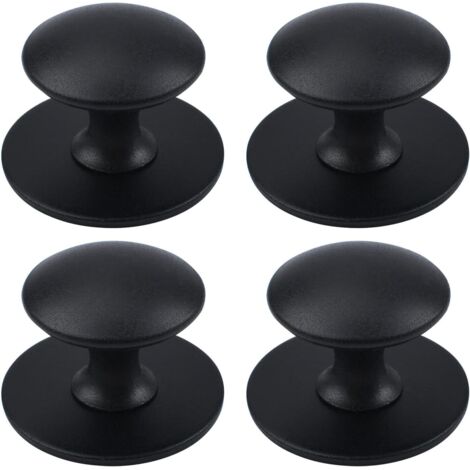 BEBUSINGOTO Perillas adhesivas para gabinetes, 4 piezas, autoadhesivas, instantáneas, para gabinetes de cocina, cajones, ventanas, armarios, roperos y cajones (negro mate)