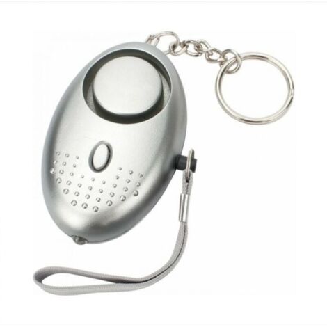BEBUSINGOTO Personenalarm in Silber, 130 dB Notfall-Schlüsselanhänger mit Anti-Angriffs-Taschenlampe und LED-Licht für Frauen, Kinder und ältere Menschen