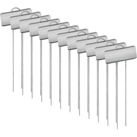 BEBUSINGOTO Pflanzenetiketten, Pflanzenetikettenmarker, 12 Stück Metall-Gartenetiketten, langlebige, rostfreie Gemüsebeete (Silber)