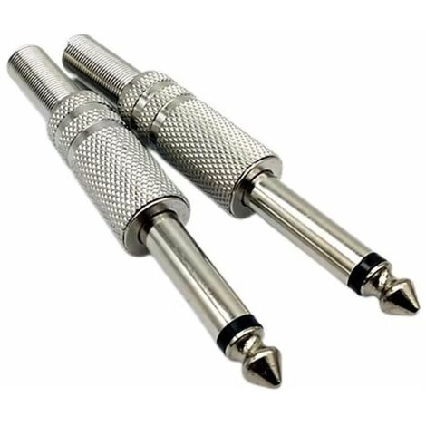 BEBUSINGOTO piezas Jack Socket Jack 6,35 mm macho a conector macho estéreo para soldar Soldadura 100% metal,