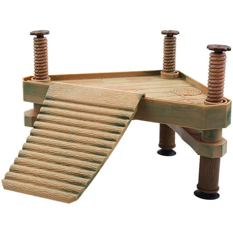 BEBUSINGOTO Plateforme Flottante Tortue avec Jetée et Echelle Reptile Basking