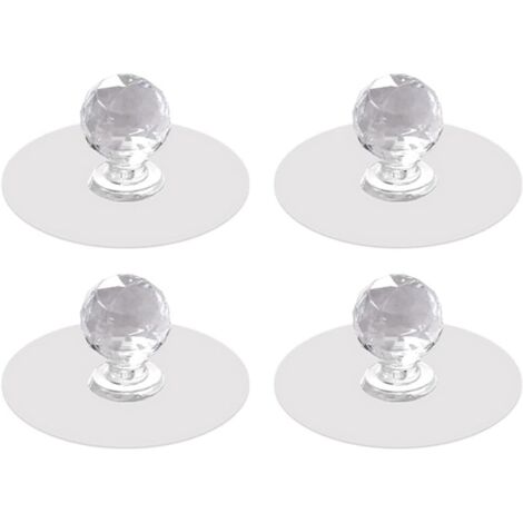 BEBUSINGOTO Pomos transparentes para cajones de armario, tiradores con forma de diamante para armarios, cocinas, tocadores, puertas y ventanas de muebles. Tiradores autoadhesivos sin necesidad de tala