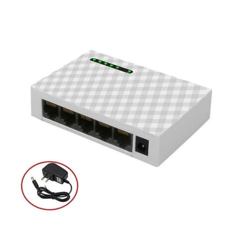 BEBUSINGOTO Port Rj45 Ethernet Hub Desktop Netzwerk Switch 1000m für Computer Monitor Home
