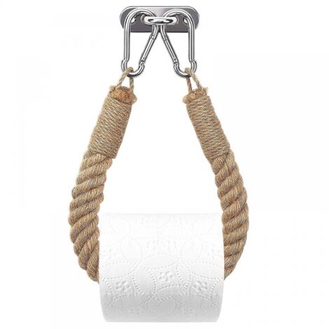 BEBUSINGOTO Portarrollos de papel higiénico, toallero de cuerda de cáñamo para baño y cocina, portarrollos de papel higiénico