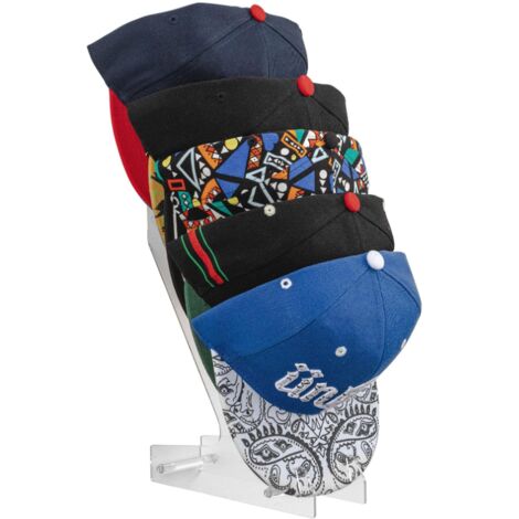 BEBUSINGOTO Porte-chapeaux pour casquettes de baseball, cintres en acrylique pour montage mural ou debout , peut contenir jusqu'à 10 casquettes pour chambre, placard, commode (transparent)