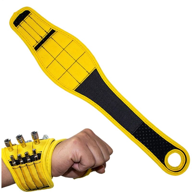 BEBUSINGOTO Porte-outils magnétique pour bracelet, gadget léger pour bricoleur, support de poignet à aimants puissants, pratique pour les vis et les