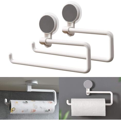 BEBUSINGOTO Porte-rouleau de papier essuie-tout, support mural sans perçage, porte-essuie-tout auto-adhésif