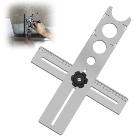 BEBUSINGOTO RéGlable Localisateur De Trou, RèGle D'Outil De Carrelage Localisateur De Tuile RèGle De Mesure D'Angle Carrelage RèGle De Mesure D'Angle De Tuile,Po