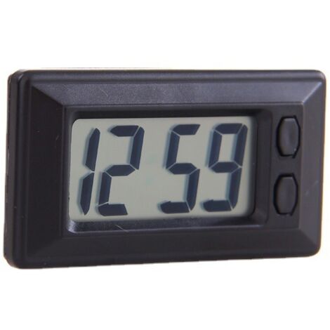 BEBUSINGOTO Reloj digital LCD - Reloj ultrafino para coche MiniTable Reloj electrónico con tablero de instrumentos Reloj electrónico con pantalla de hora y calendario