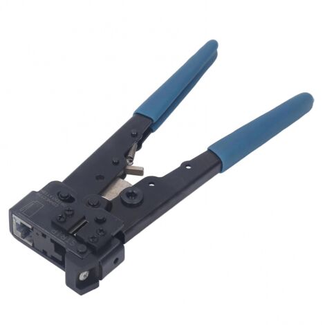BEBUSINGOTO RJ45-Crimpzange mit rutschfestem Gummigriff und Kopf aus Karbonstahl zum Crimpen von Netzwerken