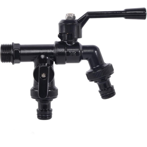 BEBUSINGOTO Robinet double de jardin antigel avec 2 sorties, robinet antigel extérieur robinet de robinet de machine à laver