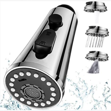 BEBUSINGOTO Rociador de grifo de cocina de 3 modos, rociador extraíble para fregadero de cocina G1/2, reemplazo de cabezal de grifo para lavabo de baño