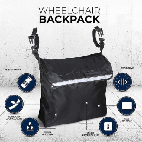 BEBUSINGOTO Rollstuhltasche, Rollstuhltasche, wasserdicht, groß, Rollstuhlzubehör