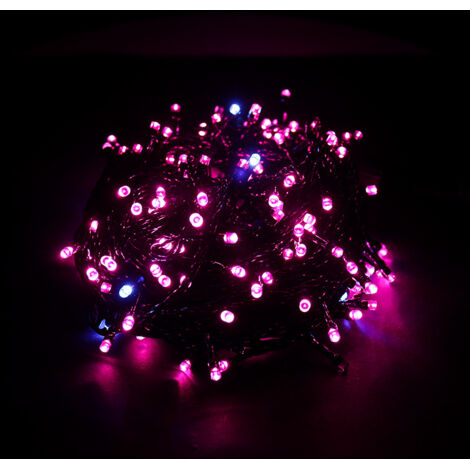 BEBUSINGOTO (Rose), 20M 200 LED Guirlande Lumineuse Bicolore sur Câble Vert avec 8 Modes de Fonctionnement, Idéal Intérieur et Extérieur pour Noël, Arbre, Chambr