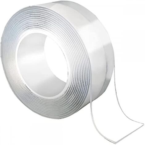 BEBUSINGOTO Ruban adhésif double face lavable et non marquant, 10 mm x 3 m, réutilisable