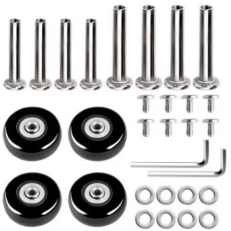 BEBUSINGOTO ruedas de repuesto para maletas de equipaje de 50 x 18 mm, ruedas giratorias de goma, rodamientos y kits de reparación.