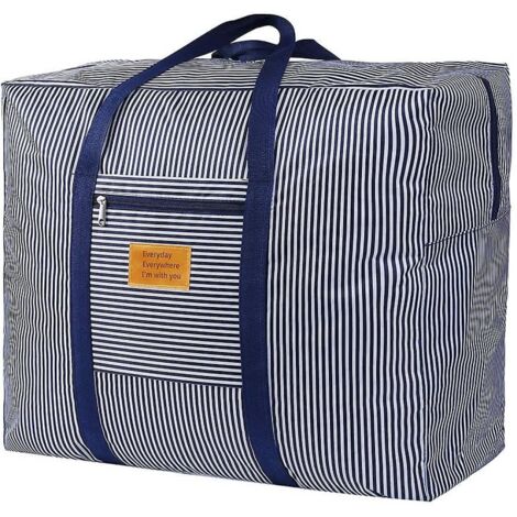 BEBUSINGOTO Sacs de rangement avec fermetures éclair, sac de rangement pour couette, grands sacs de rangement pour vêtements, literie, couette, couvertures, déménagement,  confortable et bleu