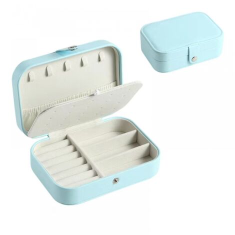 BEBUSINGOTO Schmuckkästchen, Kleine Reise-Schmuckschatulle, Schmuck-Organizer, Aufbewahrung für Ringe, Ohrringe, Halsketten, Armbänder, Kunstleder-Schmuck-Geschenkbox