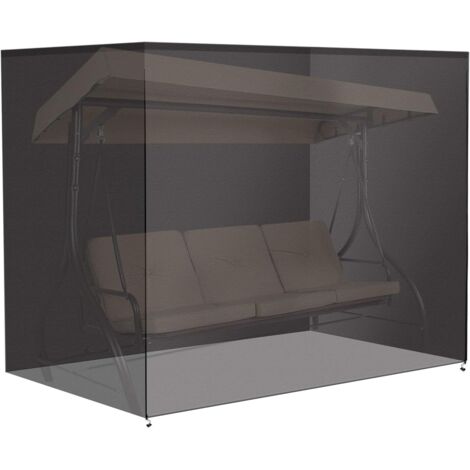 BEBUSINGOTO Schutzhülle für 3-Sitzer-Schaukel 220 x 125 x 170 cm, 210D Oxford-Abdeckung, winterfest, wasserdicht, Schwarz