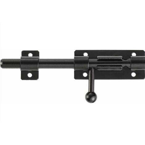 BEBUSINGOTO Serrure de porte de sécurité à pêne coulissant robuste avec trou pour cadenas, acier inoxydable 304 noir mat, longueur 8 pouces (200mm)